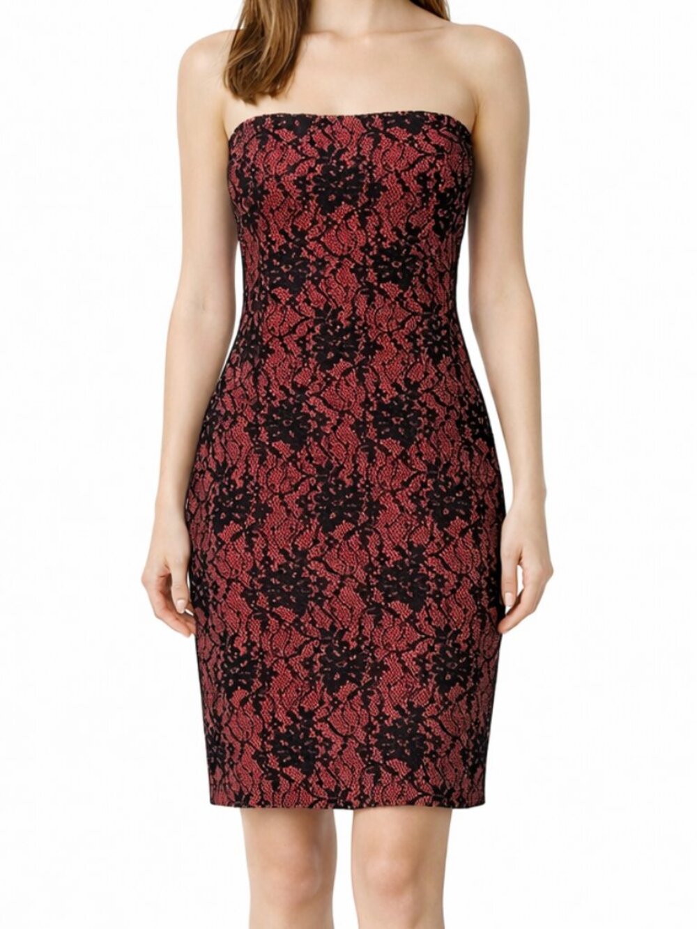French Connection Strapless Lace Sheath Dress Dark Romance NWT Size 2